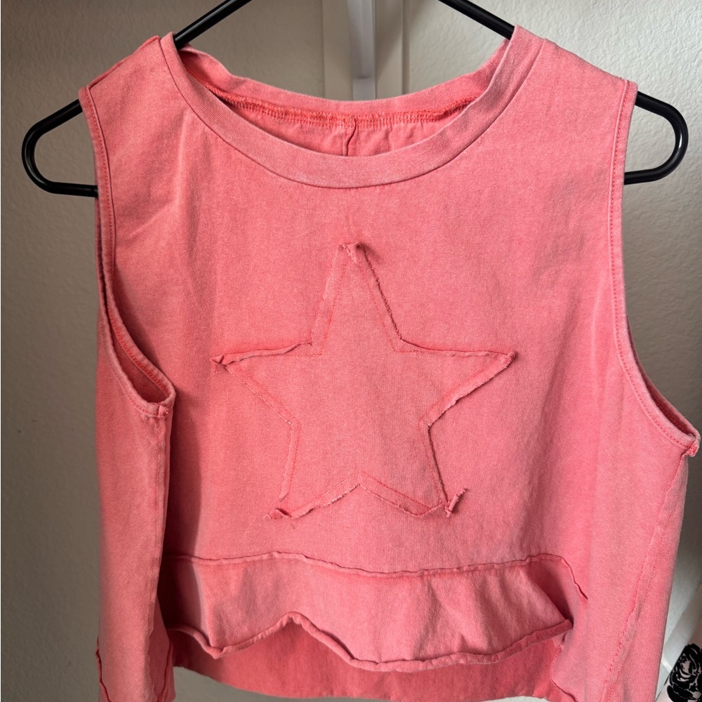 SHEIN Pink Star Crop Top